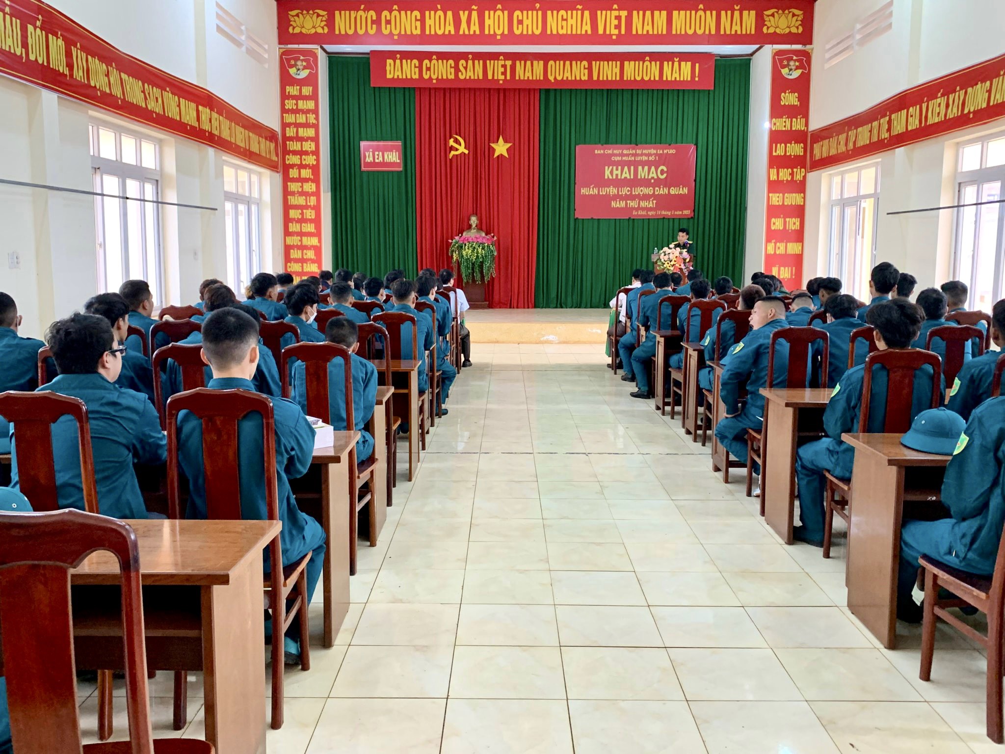Ban chỉ huy Quân sự huyện Ea H’Leo – Cụm  huấn luyện  số 1 khai mạc huấn luyện lực lượng Dân quân năm thứ nhất